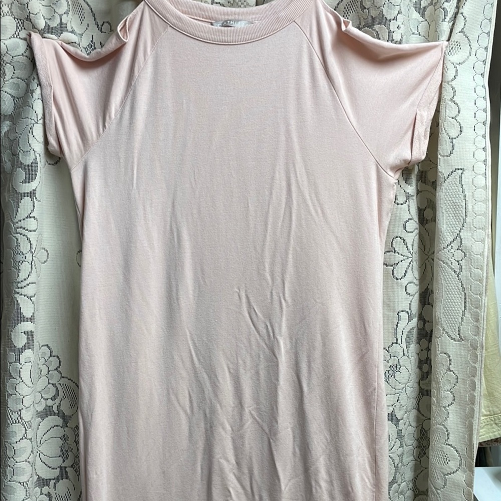 Athleta Pink Cutout Short Sleeve T-Shirt Dress